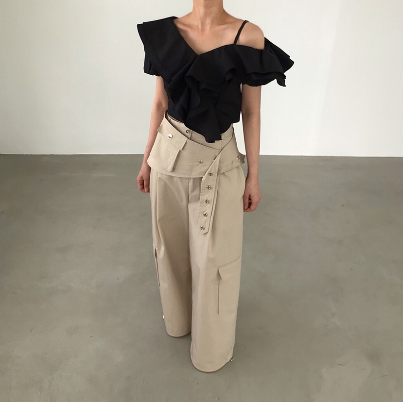 2TWO MOON東大門直郵女裝新品職業熱賣襯衫蕾絲衫不對稱2TWO MOON襯衫/蕾絲衫圖色2