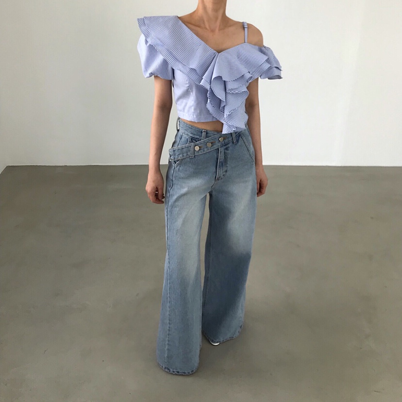 2TWO MOON東大門直郵女裝新品職業熱賣襯衫蕾絲衫不對稱2TWO MOON襯衫/蕾絲衫圖色3