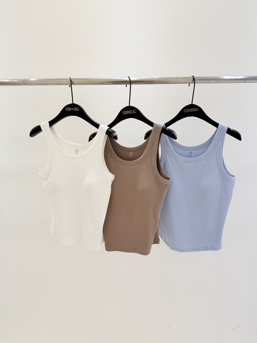 CORAL韓國代購女士新品26春夏時尚推薦職業人氣吊帶背心羅紋CORAL吊帶/背心