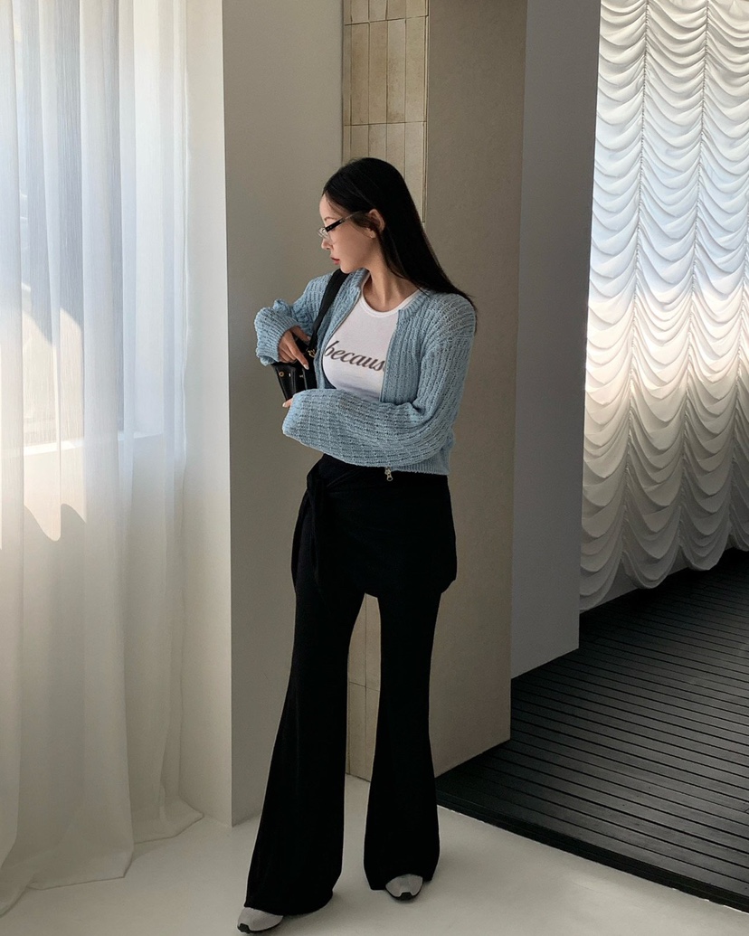 REVE CITE-L東大門實拍女士新品熱賣針織衫華夫格拉鏈開衫REVE CITE-L針織衫