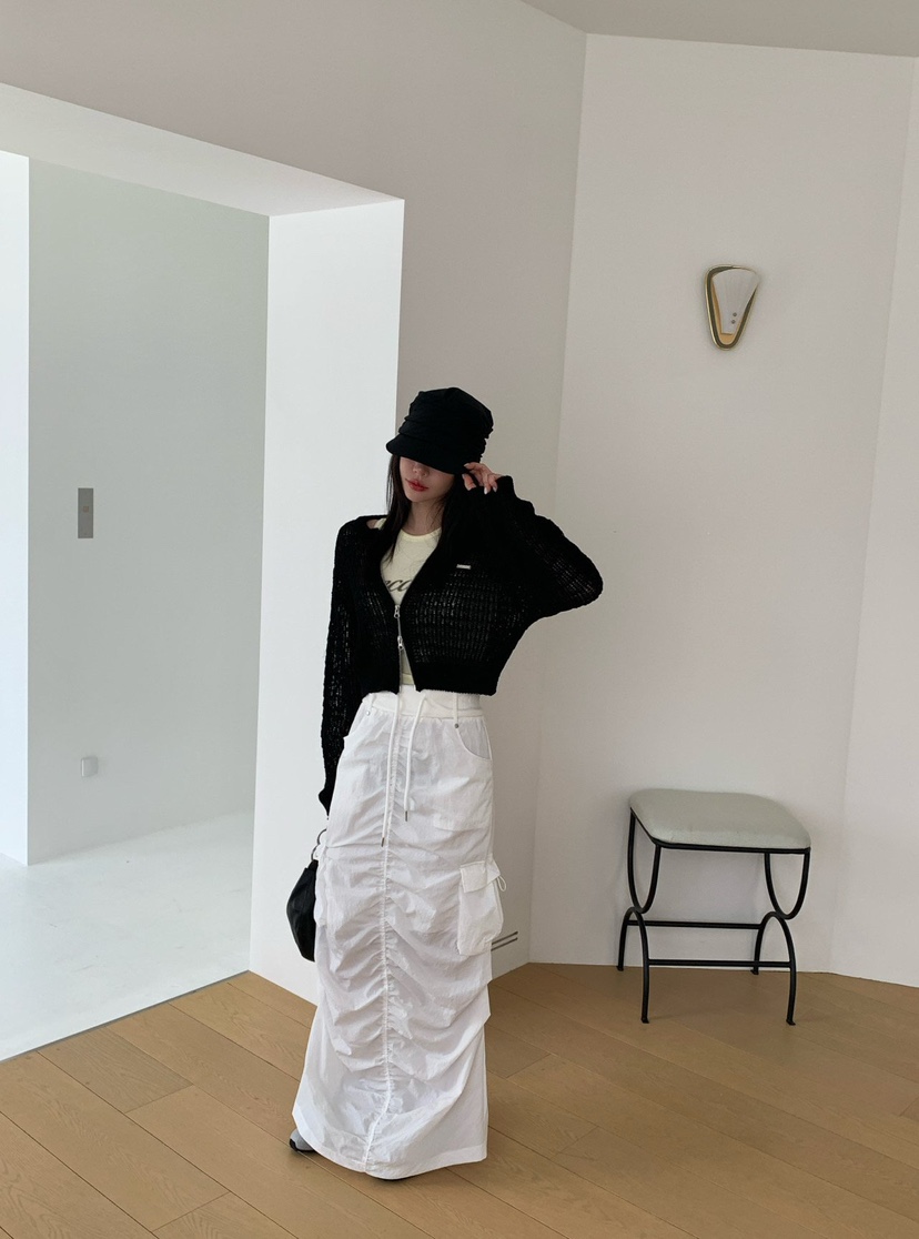 REVE CITE-L東大門實拍女士新品熱賣針織衫華夫格拉鏈開衫REVE CITE-L針織衫