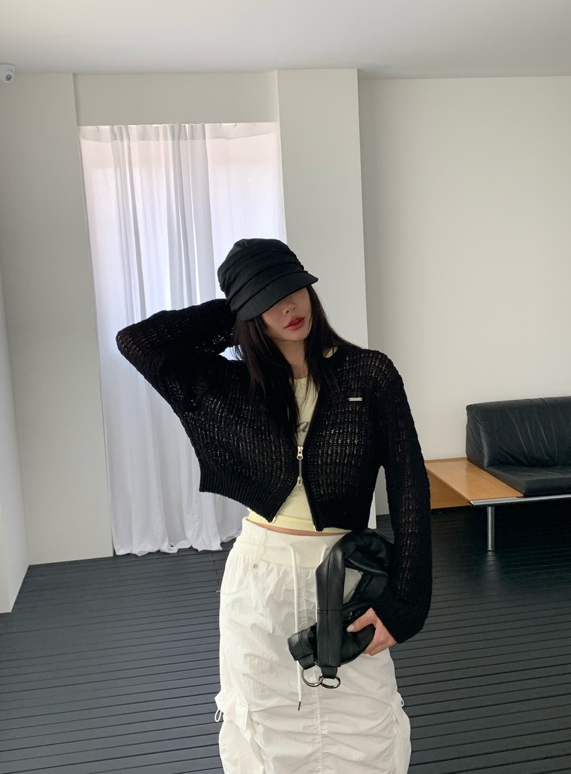 REVE CITE-L東大門實拍女士新品熱賣針織衫華夫格拉鏈開衫REVE CITE-L針織衫圖色4