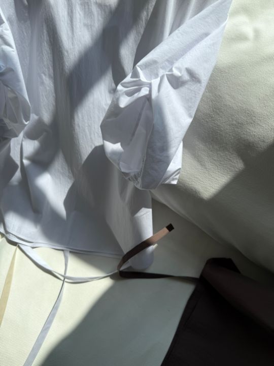 MARE東大門直郵女士新品推薦熱賣襯衫蕾絲衫含腰繩泡泡袖MARE襯衫/蕾絲衫