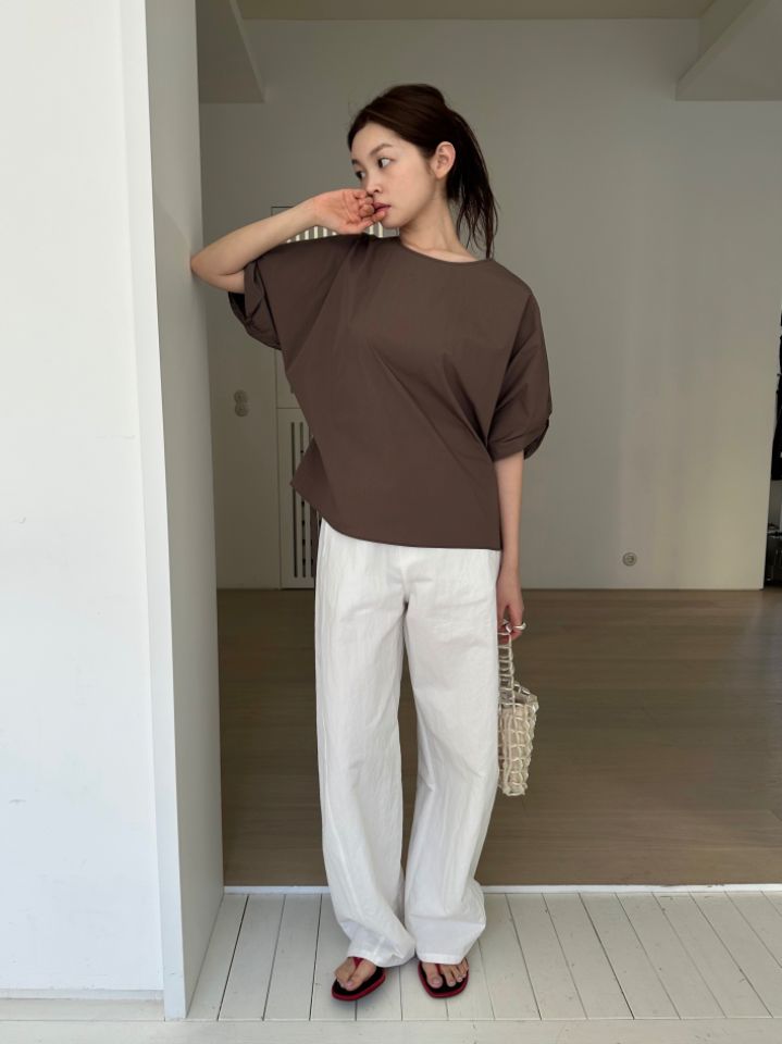 MARE東大門直郵女士新品推薦熱賣襯衫蕾絲衫含腰繩泡泡袖MARE襯衫/蕾絲衫圖色4