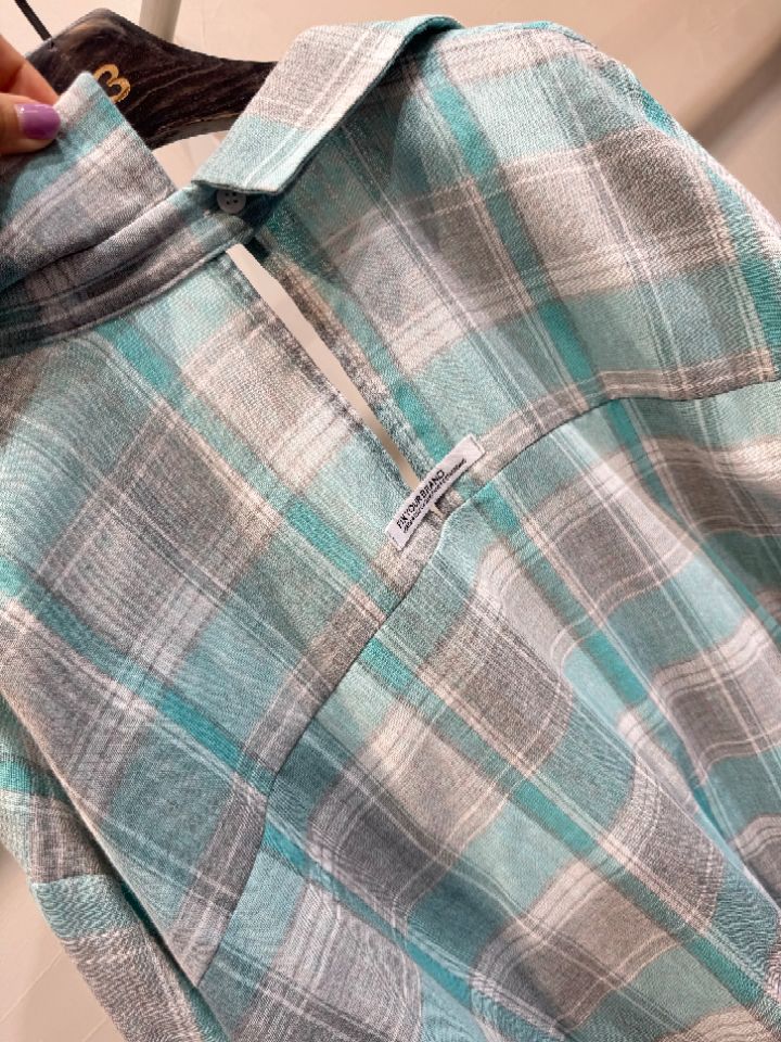 1.3韓國直郵女裝新款熱賣人氣時尚26春夏襯衫蕾絲衫格子1.3襯衫/蕾絲衫