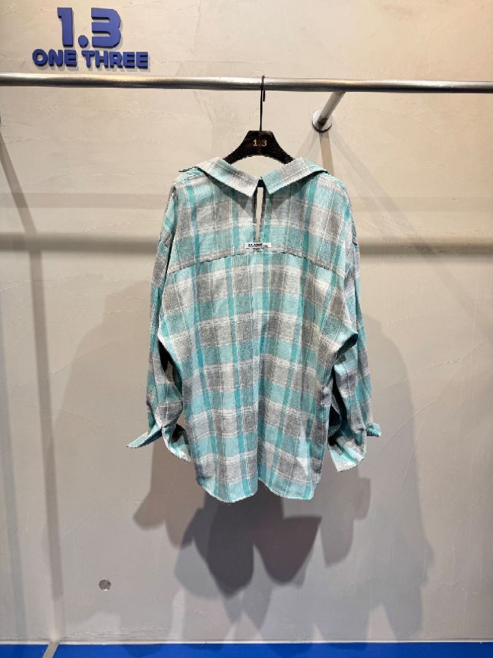 1.3韓國直郵女裝新款熱賣人氣時尚26春夏襯衫蕾絲衫格子1.3襯衫/蕾絲衫