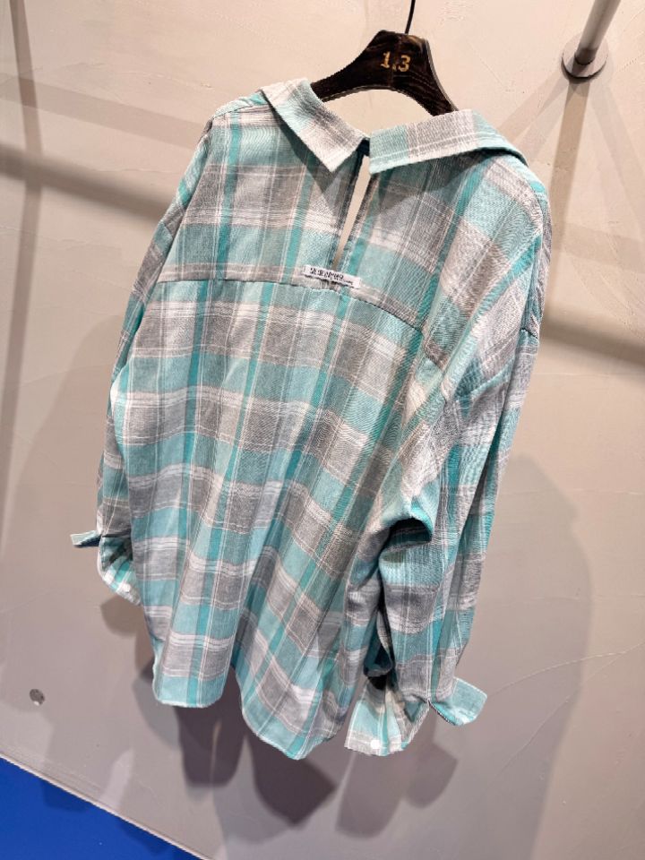 1.3韓國直郵女裝新款熱賣人氣時尚26春夏襯衫蕾絲衫格子1.3襯衫/蕾絲衫