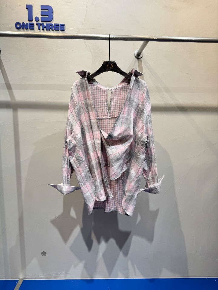 1.3韓國直郵女裝新款熱賣人氣時尚26春夏襯衫蕾絲衫格子1.3襯衫/蕾絲衫圖色2
