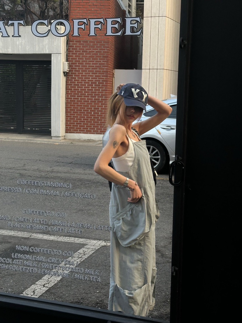 ZEROZERO韓國代購女裝新品26春夏時尚熱賣背帶褲口袋系帶ZEROZERO背帶褲