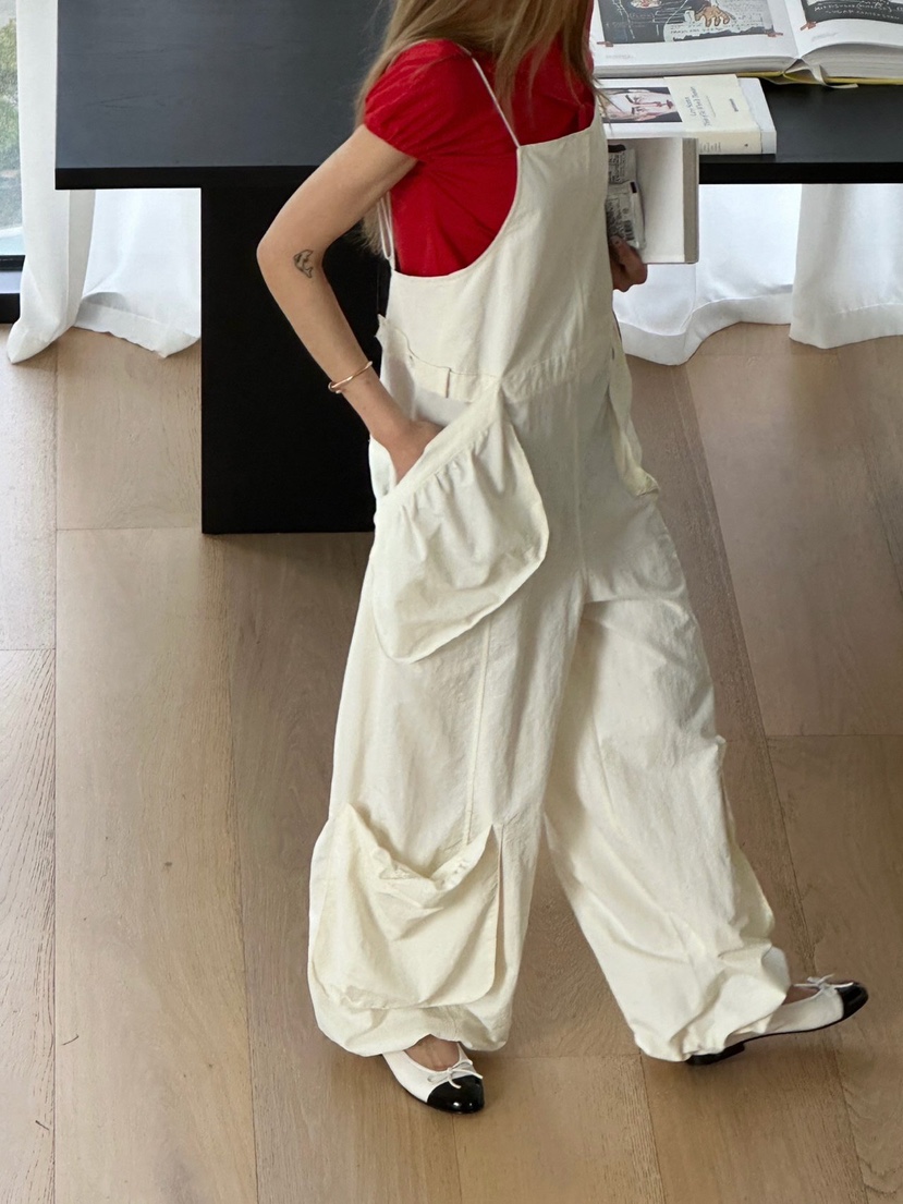 ZEROZERO韓國代購女裝新品26春夏時尚熱賣背帶褲口袋系帶ZEROZERO背帶褲圖色2