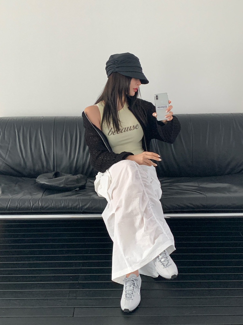 REVE CITE-L韓國直郵女士新品職業時尚真品吊帶背心羅紋REVE CITE-L吊帶/背心