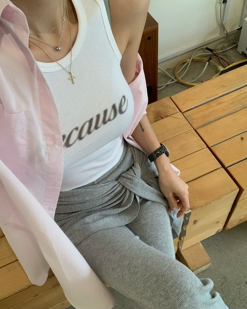 REVE CITE-L韓國直郵女士新品職業時尚真品吊帶背心羅紋REVE CITE-L吊帶/背心