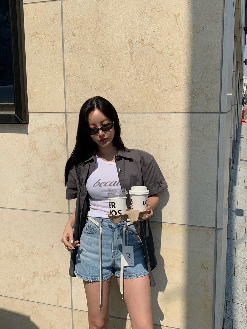 REVE CITE-L韓國直郵女士新品職業時尚真品吊帶背心羅紋REVE CITE-L吊帶/背心