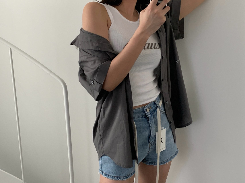 REVE CITE-L韓國直郵女士新品職業時尚真品吊帶背心羅紋REVE CITE-L吊帶/背心