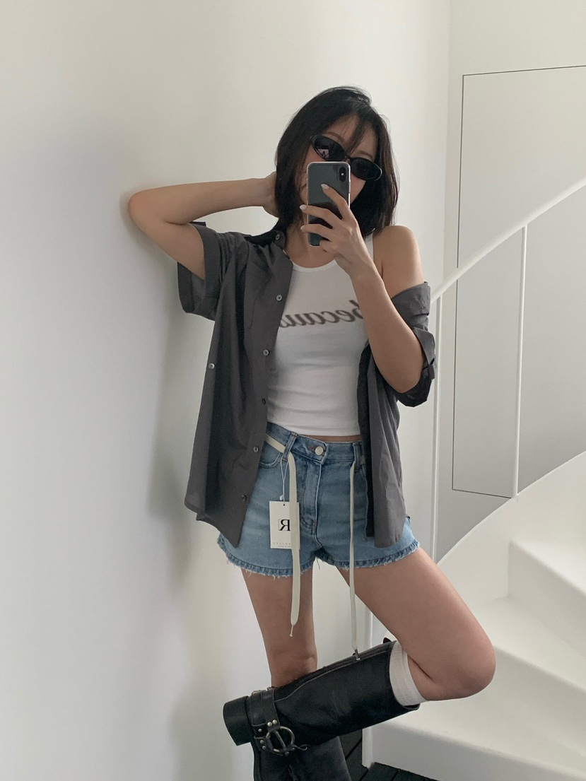 REVE CITE-L韓國直郵女士新品職業時尚真品吊帶背心羅紋REVE CITE-L吊帶/背心