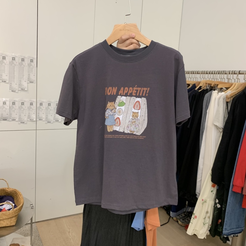 DOHWAJI韓國直郵女裝新品真品人氣時尚推薦休閑26春夏T恤DOHWAJIT恤圖色3