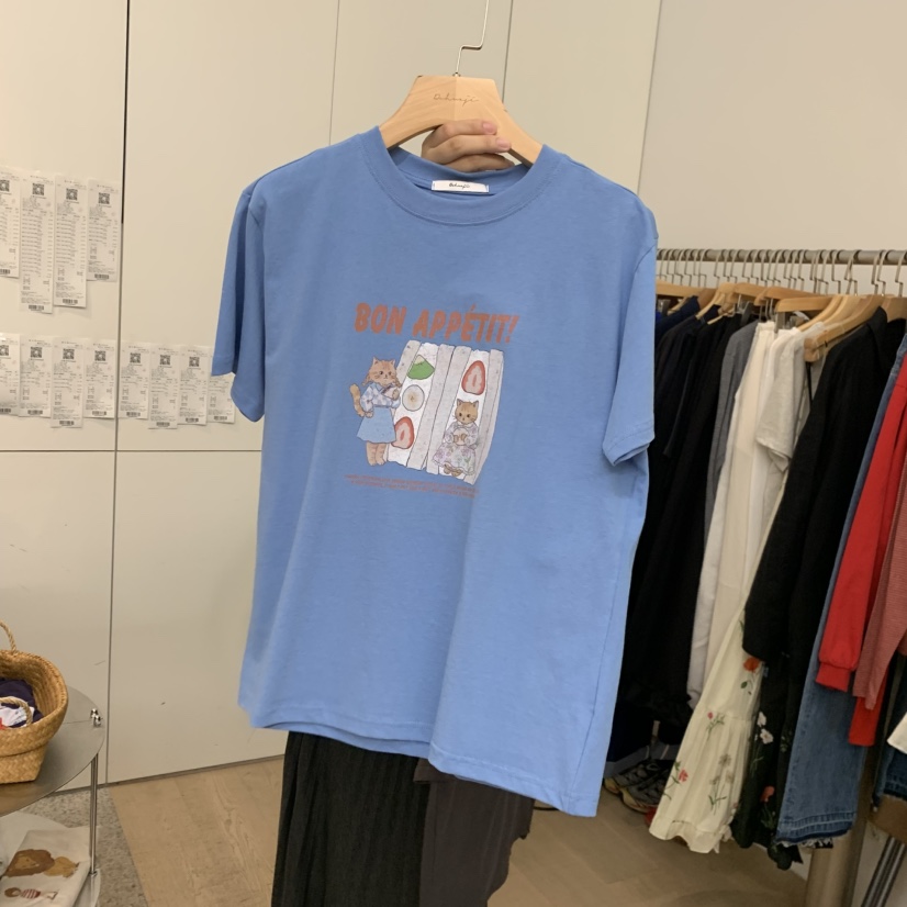 DOHWAJI韓國直郵女裝新品真品人氣時尚推薦休閑26春夏T恤DOHWAJIT恤圖色4