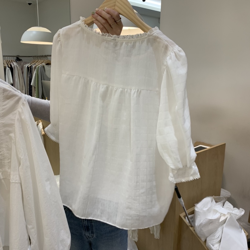 FOREST東大門代購女裝新款熱賣休閑人氣職業時尚襯衫蕾絲衫FOREST襯衫/蕾絲衫