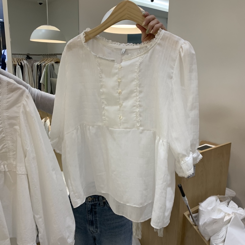 FOREST東大門代購女裝新款熱賣休閑人氣職業時尚襯衫蕾絲衫FOREST襯衫/蕾絲衫圖色1