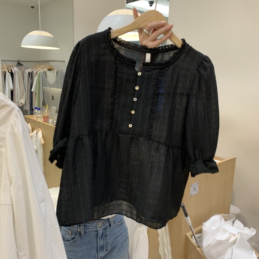 FOREST東大門代購女裝新款熱賣休閑人氣職業時尚襯衫蕾絲衫FOREST襯衫/蕾絲衫圖色2