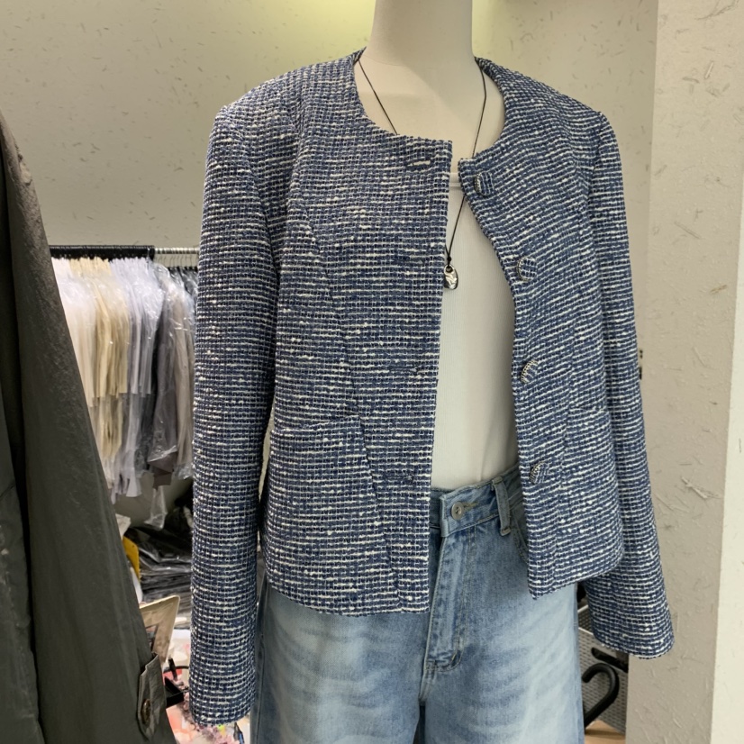 BRONZE東大門實拍女士新品推薦26春夏人氣真品時尚夾克花呢BRONZE夾克圖色1