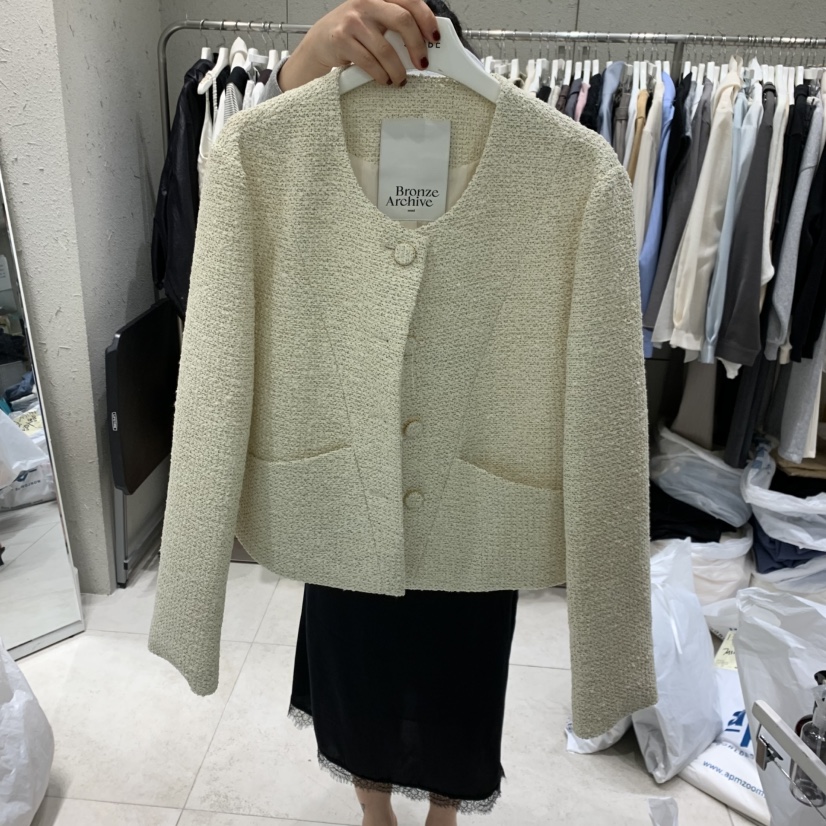 BRONZE東大門實拍女士新品推薦26春夏人氣真品時尚夾克花呢BRONZE夾克圖色2