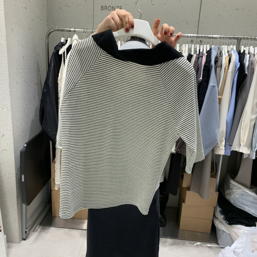 BRONZE東大門代購女士新款真品熱賣26春夏職業推薦T恤撞色BRONZET恤