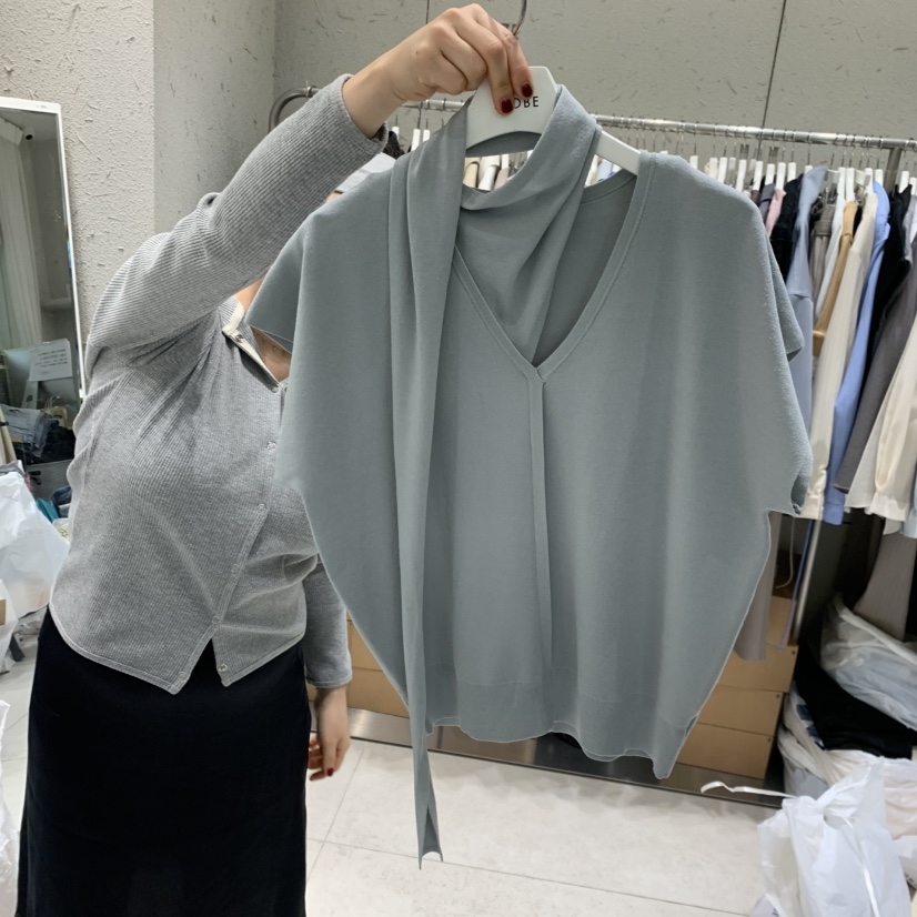 BRONZE韓國直郵女士新品時尚熱賣人氣真品職業針織衫圍巾BRONZE針織衫圖色1