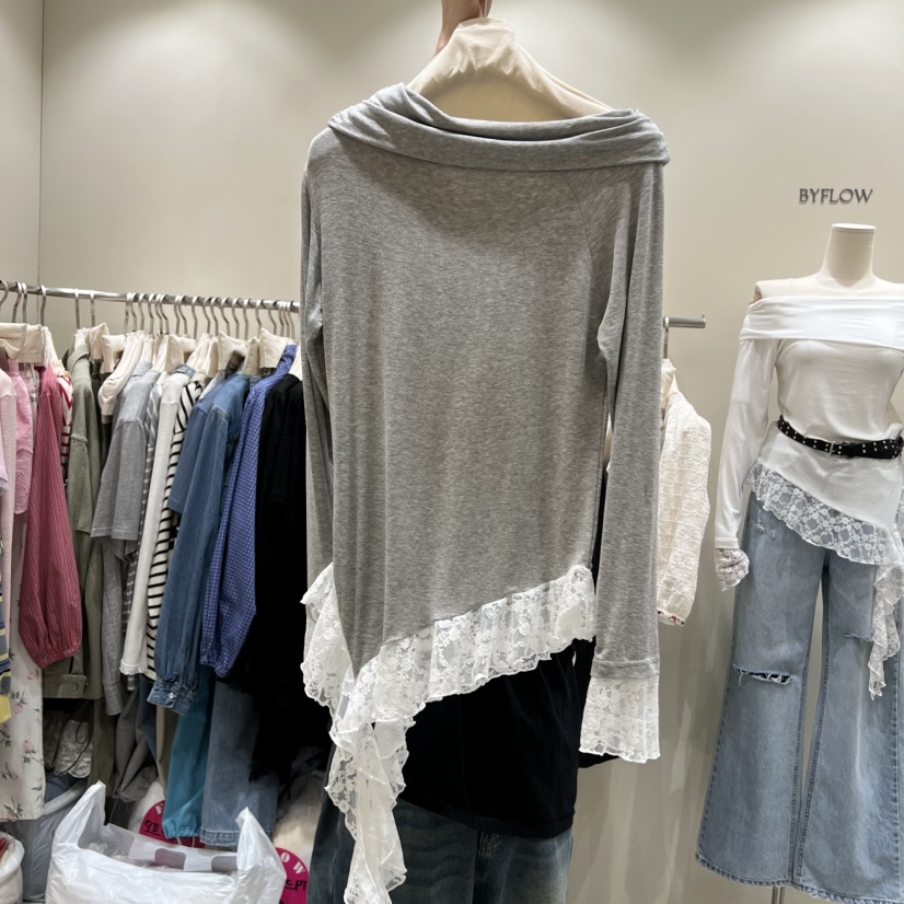 BY FLOW東大門代購女士新款休閑熱賣職業長袖T恤不含腰帶BY FLOW長袖T恤