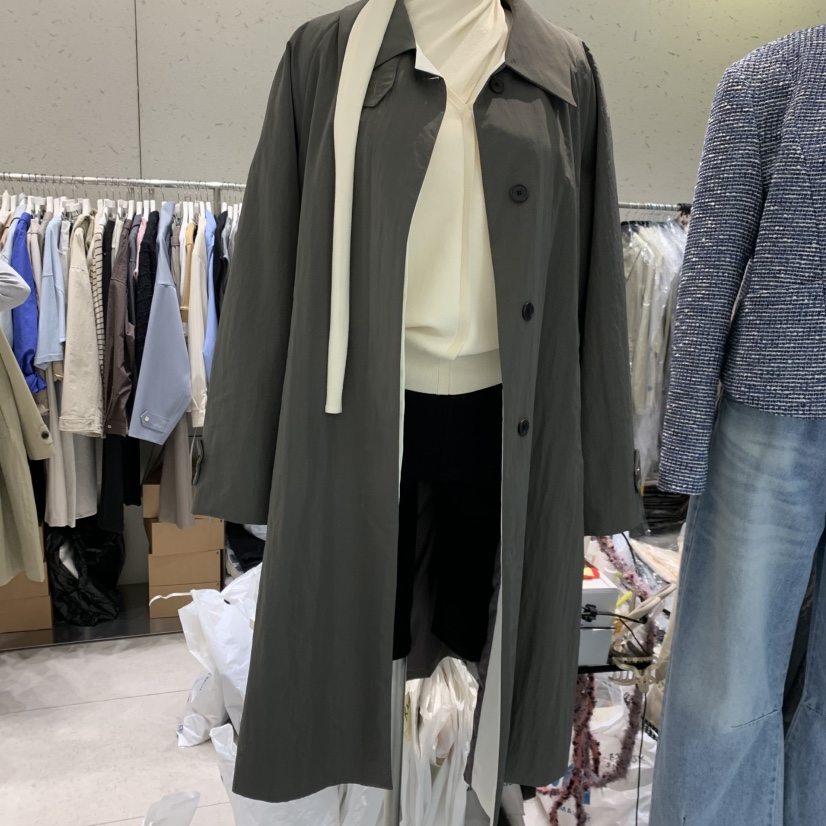 BRONZE韓國直郵女士新款推薦職業真品26春夏休閑長款風衣BRONZE長款風衣圖色2