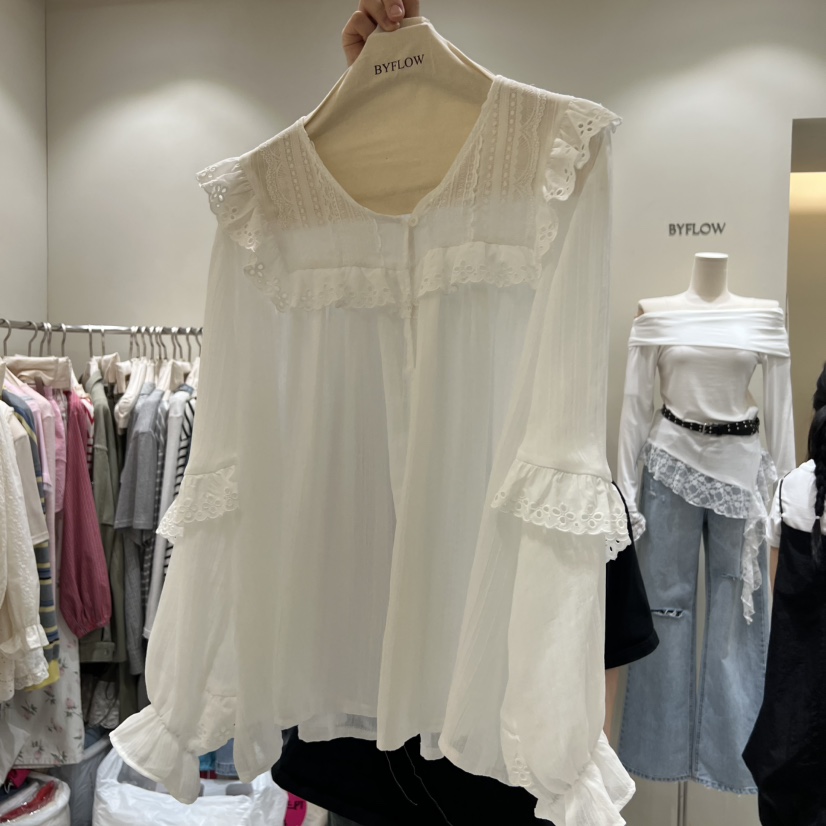 BY FLOW東大門實拍女裝新品26春夏時尚真品推薦襯衫蕾絲衫BY FLOW襯衫/蕾絲衫圖色2