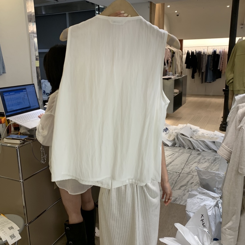 W AND J東大門代購女士新款熱賣26春夏職業真品吊帶背心W AND J吊帶/背心