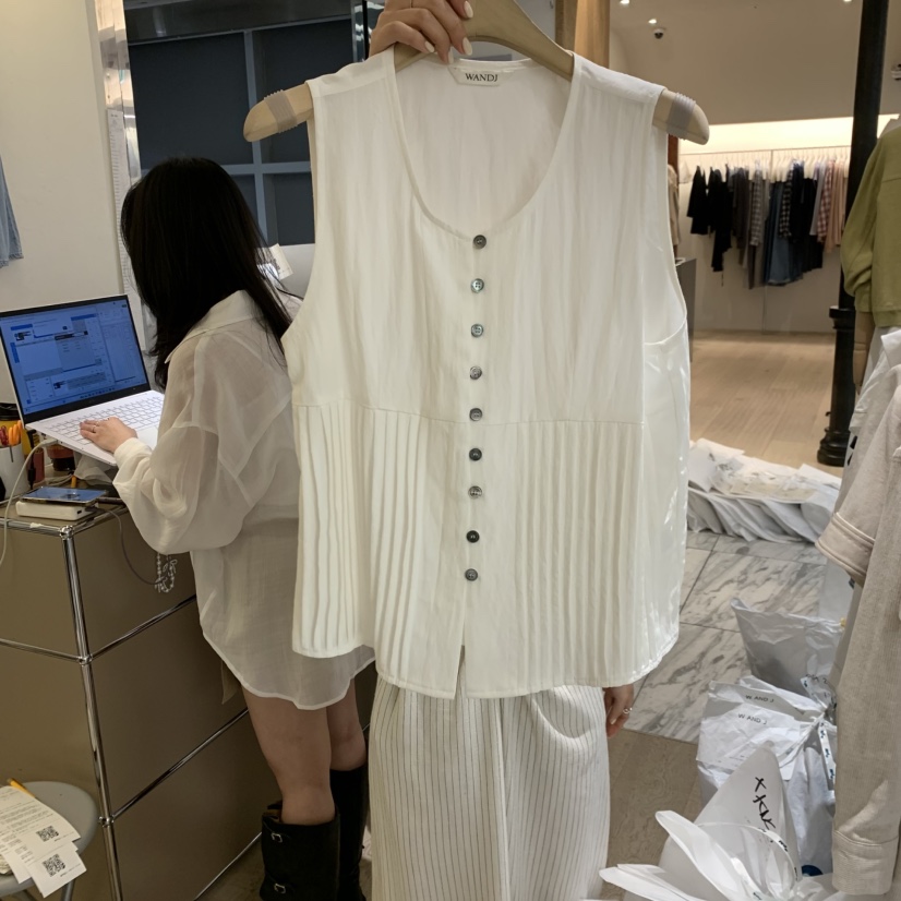 W AND J東大門代購女士新款熱賣26春夏職業真品吊帶背心W AND J吊帶/背心圖色1