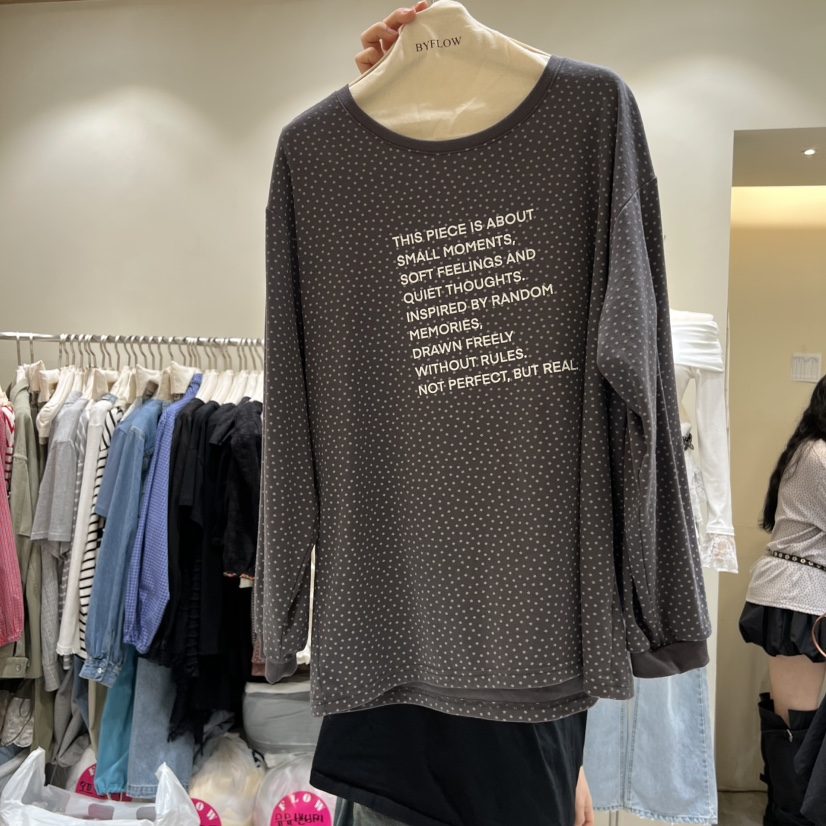 BY FLOW東大門代購女裝新品真品熱賣職業長袖T恤不含腰帶BY FLOW長袖T恤圖色1