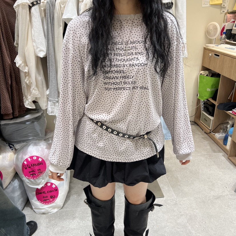 BY FLOW東大門代購女裝新品真品熱賣職業長袖T恤不含腰帶BY FLOW長袖T恤圖色3