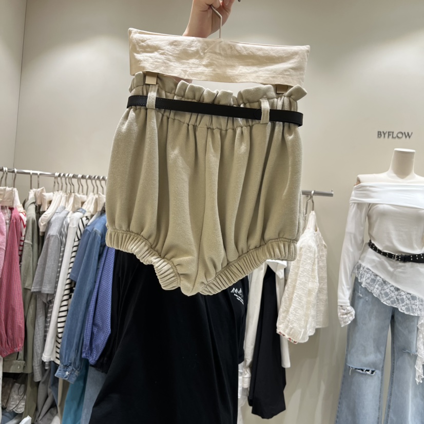 BY FLOW韓國直郵女裝新款26春夏職業真品人氣短褲含腰帶BY FLOW短褲