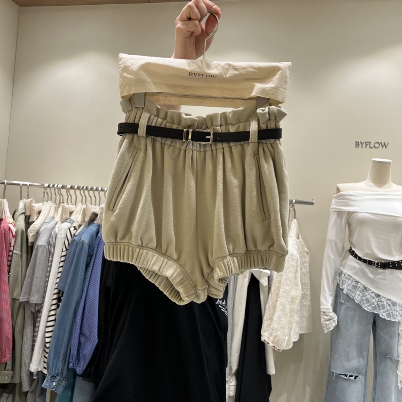 BY FLOW韓國直郵女裝新款26春夏職業真品人氣短褲含腰帶BY FLOW短褲圖色1