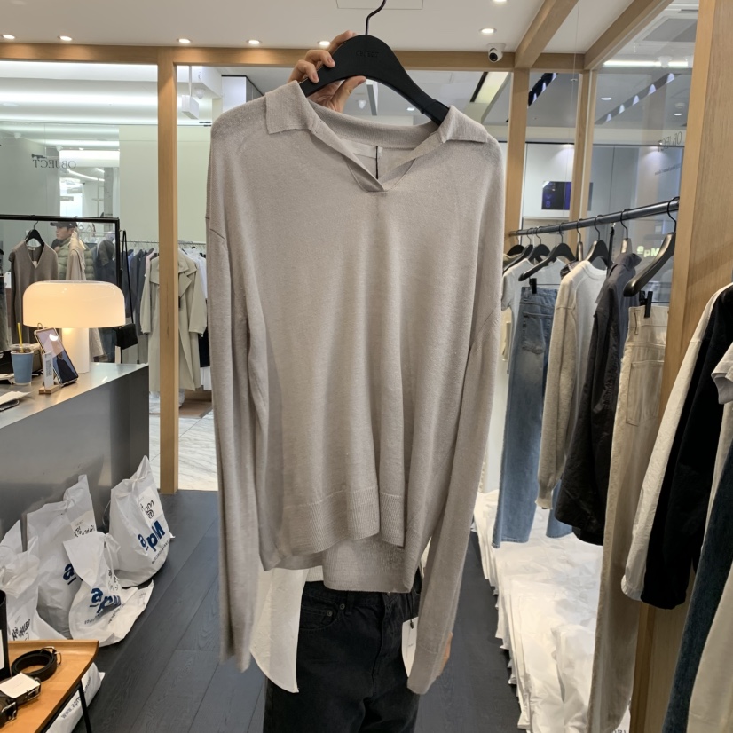 OBJECT韓國代購女裝新款職業熱賣休閑真品時尚針織衫亞麻OBJECT針織衫圖色2