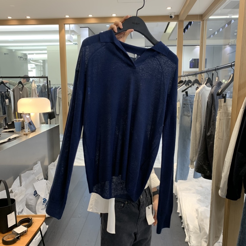 OBJECT韓國代購女裝新款職業熱賣休閑真品時尚針織衫亞麻OBJECT針織衫圖色3