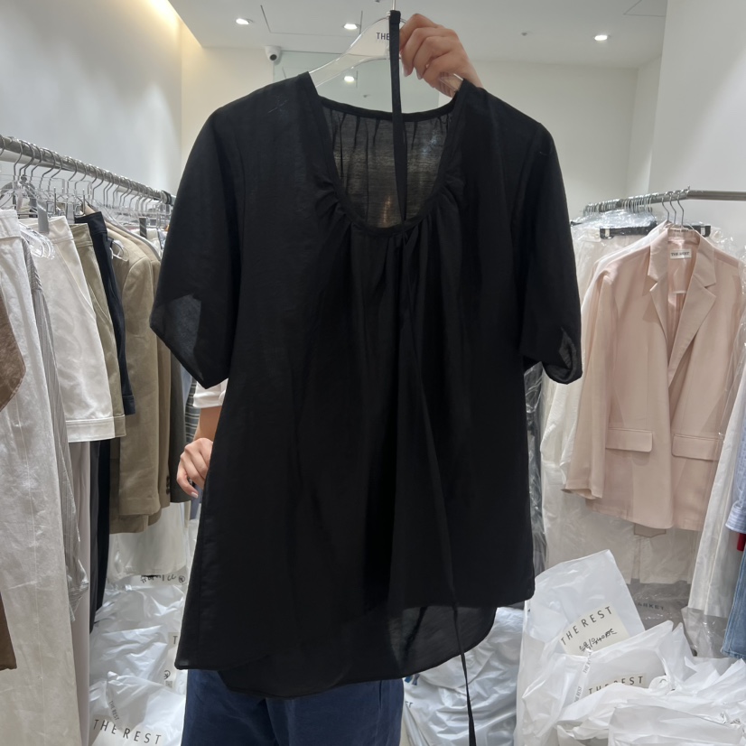 THE REST韓國代購女士新款熱賣職業推薦襯衫蕾絲衫天絲褶皺THE REST/UNNOEUD襯衫/蕾絲衫圖色3