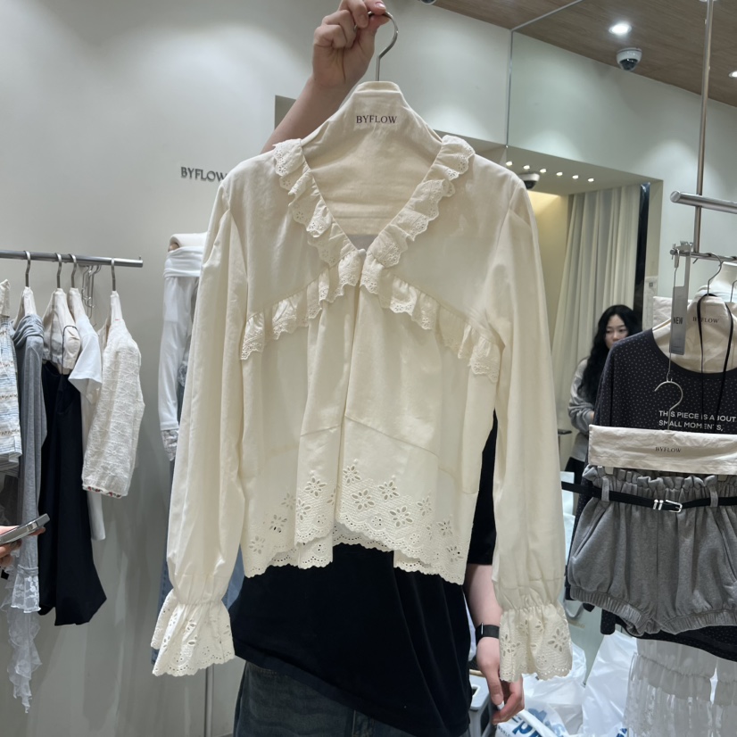 BY FLOW東大門實拍女裝新品休閑人氣職業26春夏襯衫蕾絲衫BY FLOW襯衫/蕾絲衫圖色2