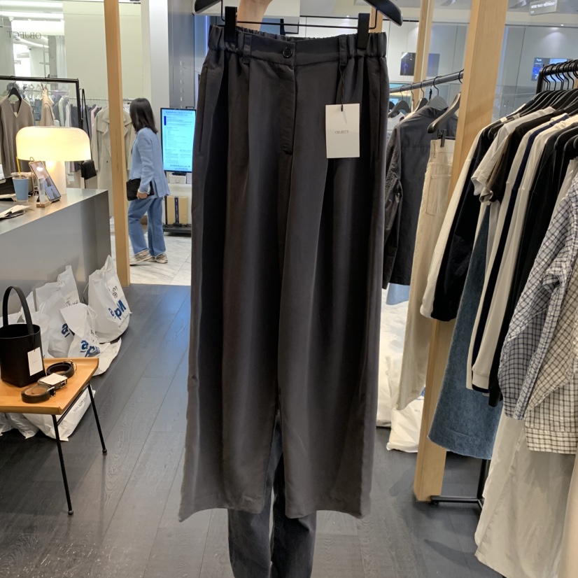 OBJECT韓國代購女士新品真品推薦26春夏熱賣休閑休閑褲天絲OBJECT休閑褲圖色2
