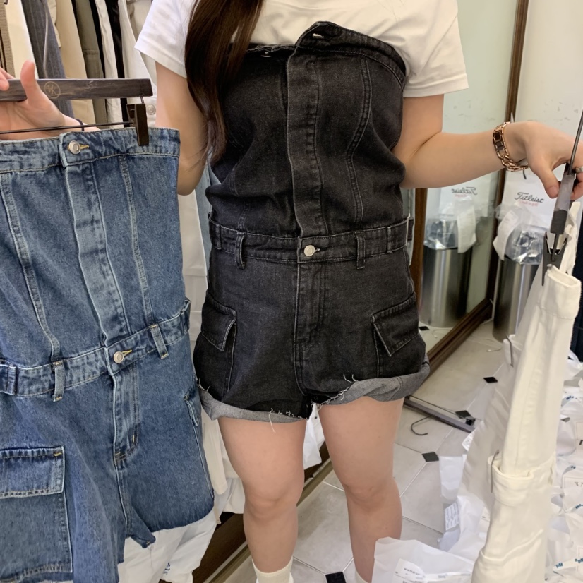 VIRKIN東大門直郵女裝新品人氣真品連體褲不含內搭口袋短款VIRKIN連體褲圖色2