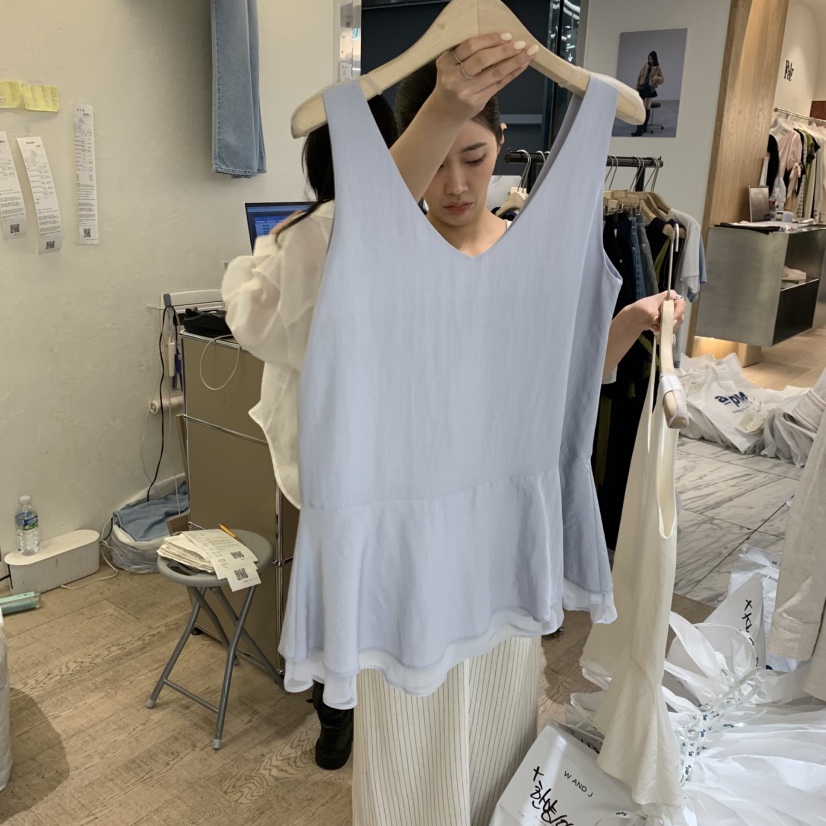 W AND J韓國代購女士新款真品熱賣職業時尚休閑吊帶背心W AND J吊帶/背心