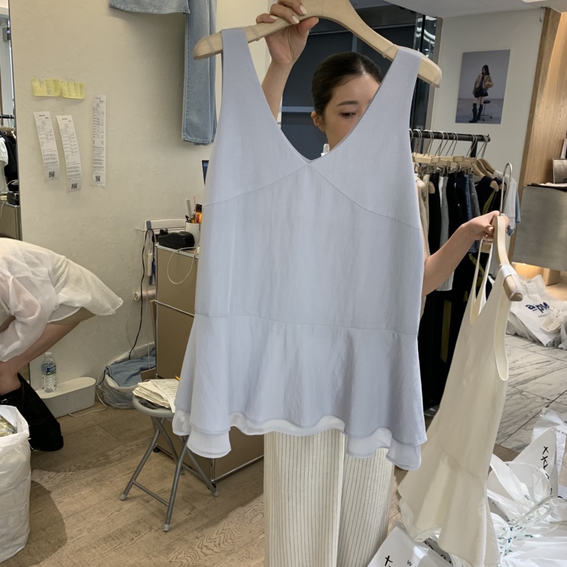 W AND J韓國代購女士新款真品熱賣職業時尚休閑吊帶背心W AND J吊帶/背心圖色1