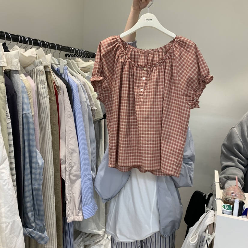 JINSIM韓國直郵女裝新款26春夏人氣真品時尚休閑襯衫蕾絲衫JINSIM襯衫/蕾絲衫圖色2