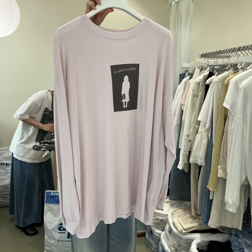 ARE韓國代購女士新品熱賣人氣真品休閑職業推薦26春夏長袖T恤ARE YOU/ARE長袖T恤圖色2