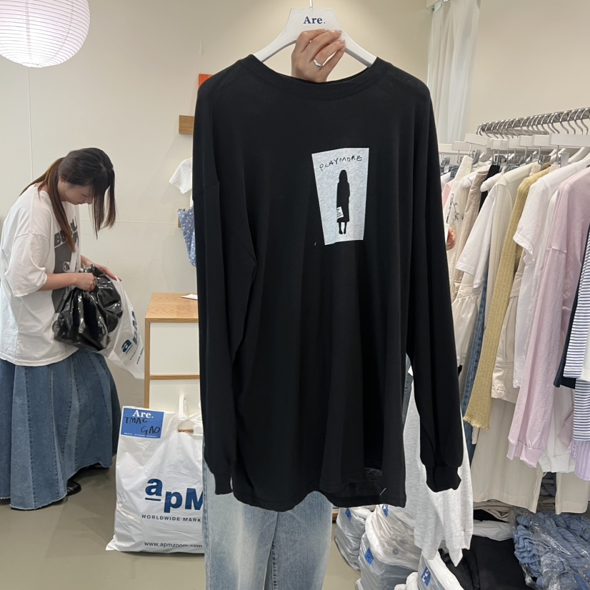 ARE韓國代購女士新品熱賣人氣真品休閑職業推薦26春夏長袖T恤ARE YOU/ARE長袖T恤圖色4