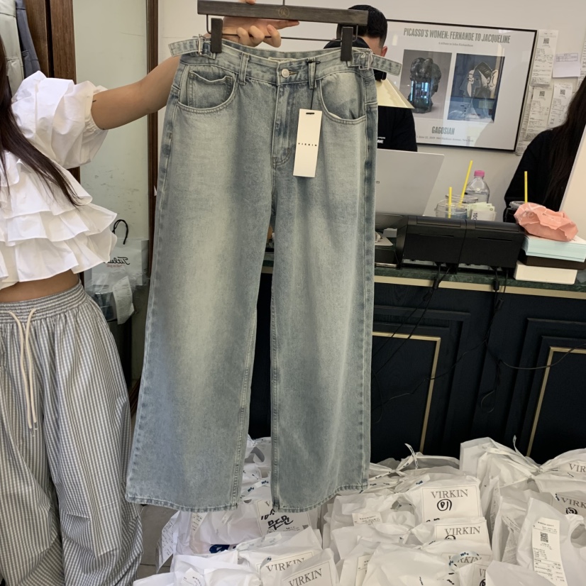 VIRKIN東大門代購女士新款時尚人氣熱賣休閑26春夏牛仔褲VIRKIN牛仔褲圖色1