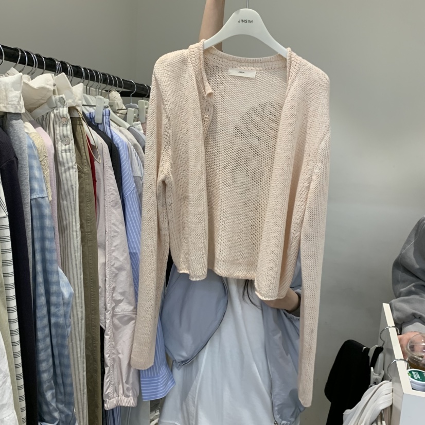 JINSIM東大門實拍女裝新款時尚人氣職業26春夏針織衫保暖開衫JINSIM針織衫圖色1